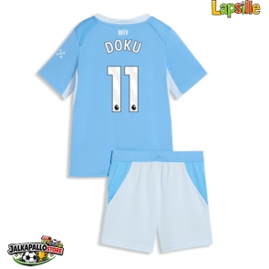 Manchester City Jeremy Doku #11 Kotipaita Lapsille 2026-27 Lyhythihainen (+ shortsit)